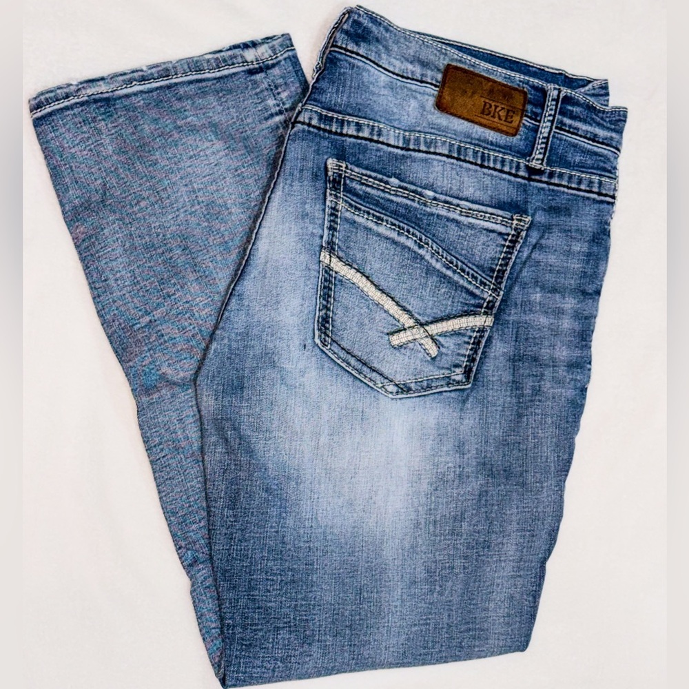 BKE Jake Straight Distressed Heavy Stitch Men’s Jeans Buckle 38S (38x30)